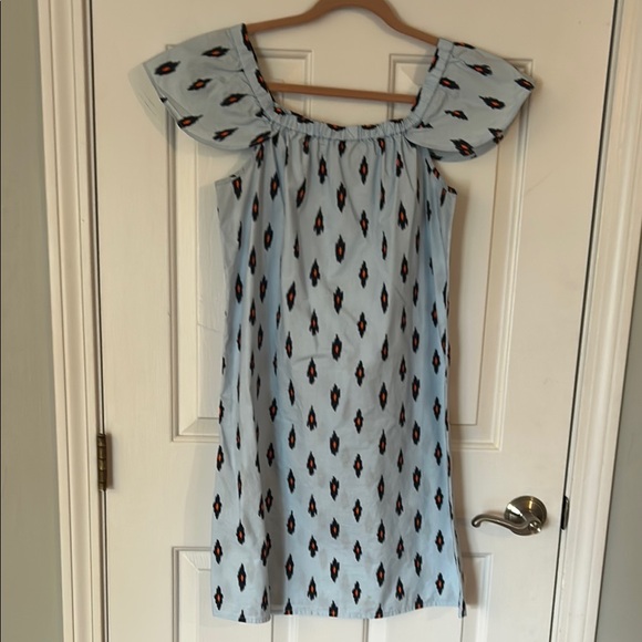 J. Crew Dresses & Skirts - J Crew Blue Off-Shoulder Dress with Pattern